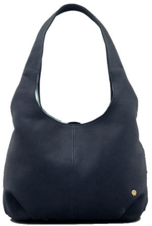 Navy leather slouch outlet bag